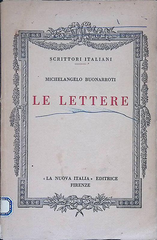 Le lettere - Michelangelo Buonarroti - copertina