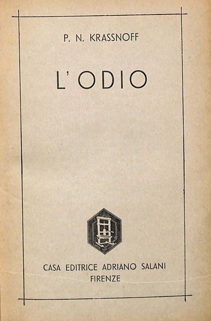 L' odio - P. N. Krassnoff - copertina