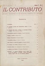 Il contributo. Rivista bimestrale di cultura gestita da docenti. n. 1, 1977