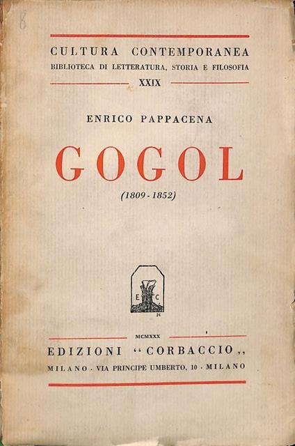 Gogol 1809-1852 - Enrico Pappacena - copertina