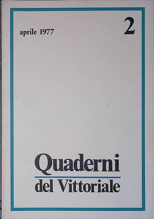 Quaderni del Vittoriale n.2 aprile 1977 - copertina
