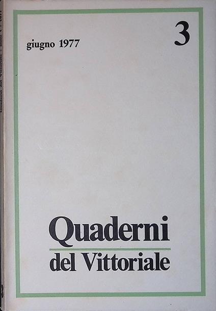 Quaderni del Vittoriale n.3 giugno 1977 - copertina