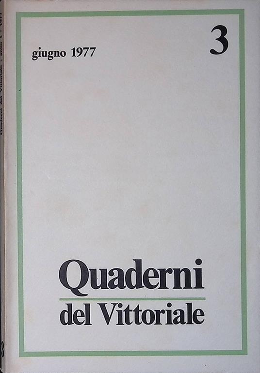 Quaderni del Vittoriale n.3 giugno 1977 - copertina