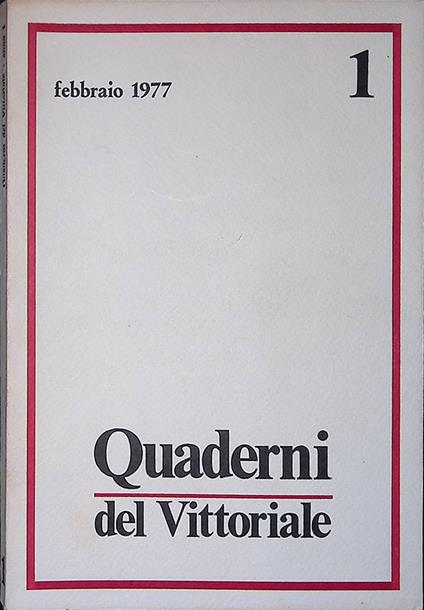 Quaderni del Vittoriale n.1 febbraio 1977 - copertina