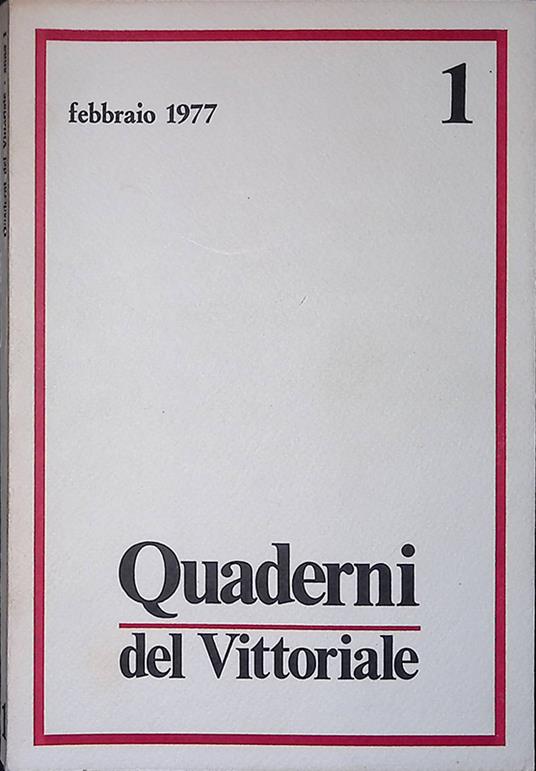 Quaderni del Vittoriale n.1 febbraio 1977 - copertina