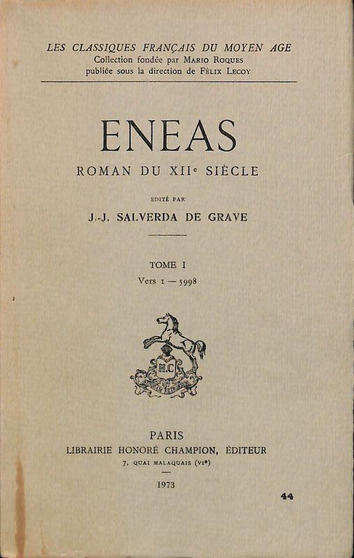 Eneas. Roman du XII Siecle. Tome I. (Vers I-5998) - copertina