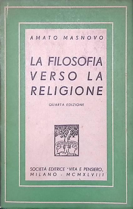 La filosofia verso la religione - copertina