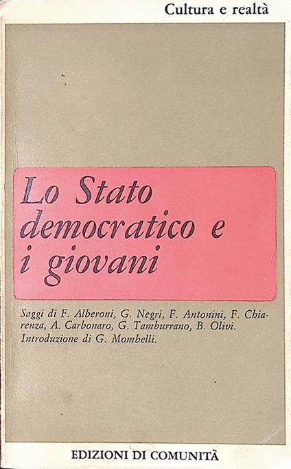 Lo stato democratico e i giovani - copertina