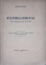 Notizie intorno alla riforma in Italia nei secoli XVI e XVII - Estratto