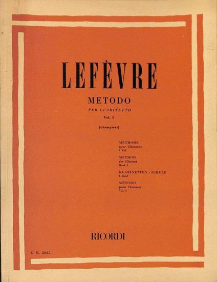Metodo per clarinetto. Vol. I - copertina