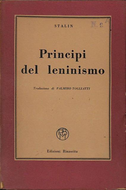 Principi del leninismo - copertina