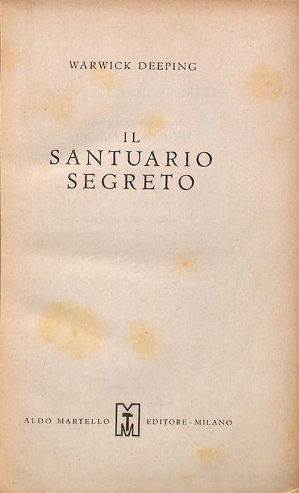 Il santuario segreto - Warwick Deeping - copertina