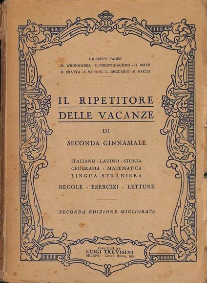 Il ripetitore delle vacanze di seconda ginnasiale - Giuseppe Parisi - copertina