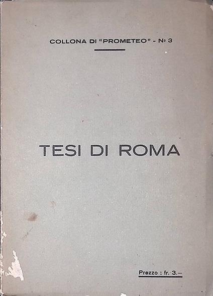 Tesi del secondo congresso del P.C.I. Tesi di Roma - copertina