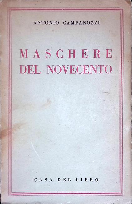 Maschere del Novecento - copertina