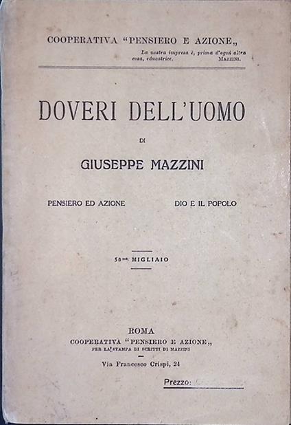 Doveri dell'uomo - Giuseppe Mazzini - copertina