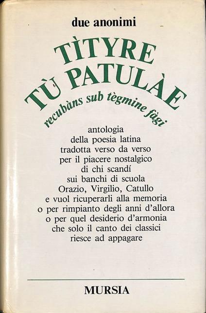 Tityre tu patulae. Recubàns Sub Tègmine Fàgi - copertina