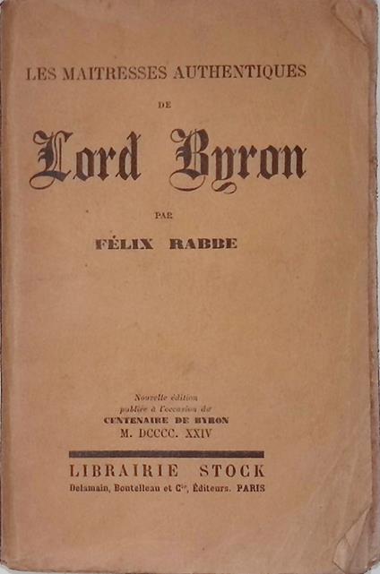 Les maitreses authentiques de Lord Byron - copertina