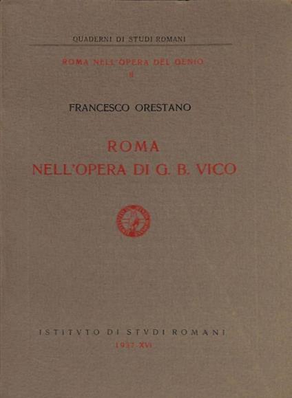 Roma nell'opera di G. B. Vico - copertina