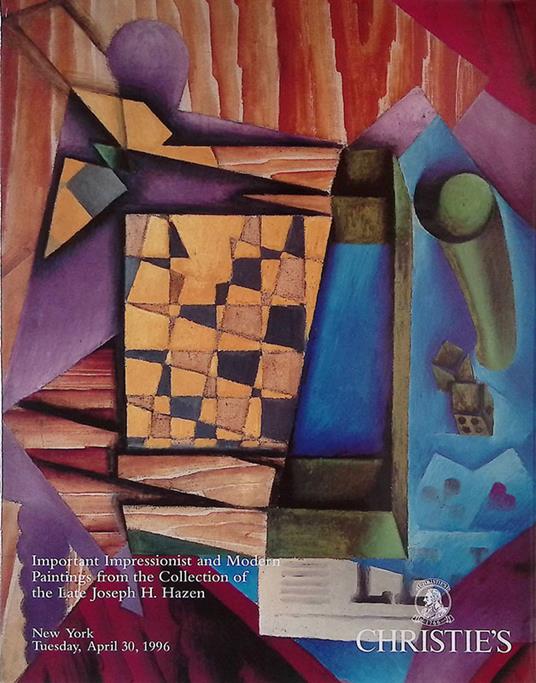 Christiès. Important impressionist and modern paintings and sculpture from the Collection of the Late Joseph H. Hazen. New York, Tuesday, april 30, 1996 - copertina