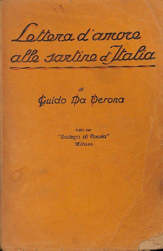 Lettera d'amore alle sartine d'Italia - Guido Da Verona - copertina