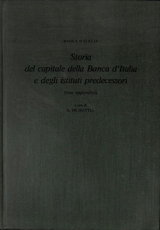 Studi e ricerche sulla moneta. Vol. III Tomo II. Storia del capitale della Banca d'Italia e degli istituti predecessori - copertina