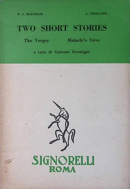 Two short stories. The Verger. Malachi's Cove - copertina