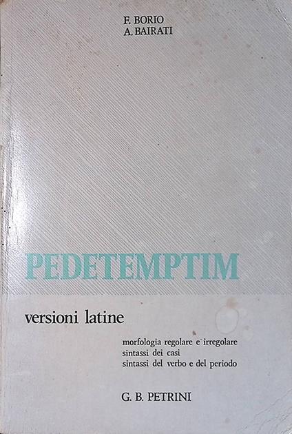 Pedetemptim. Versioni latine - copertina