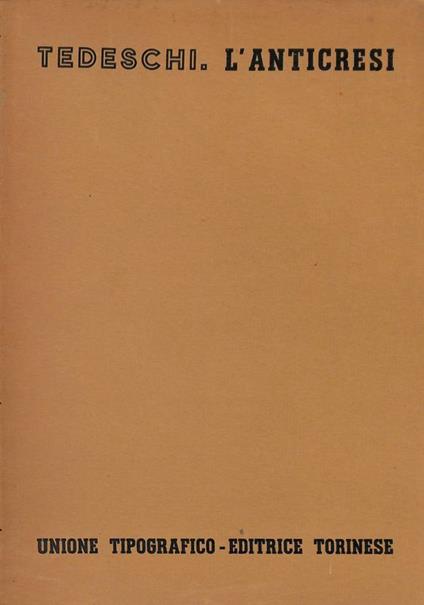L'anticresi - copertina