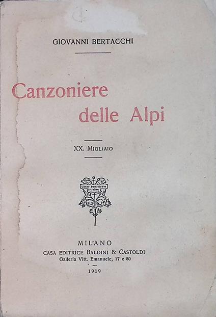Canzoniere delle Alpi - copertina