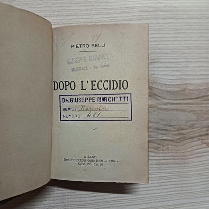 Dopo l'eccidio - copertina