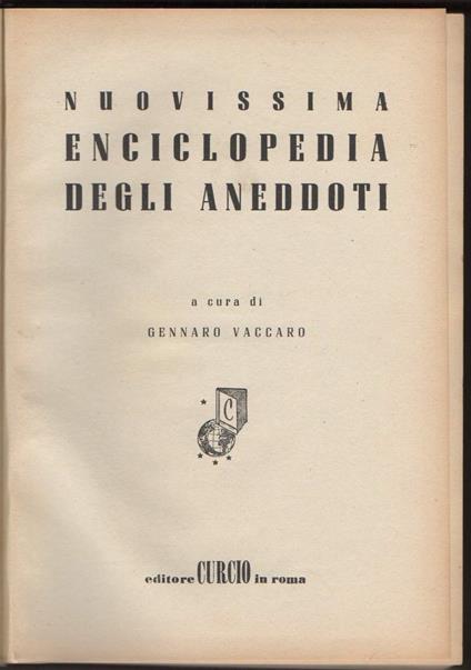 NUOVISSIMA ENCICLOPEDIA DEGLI ANEDDOTI (s.d.) - Gennaro Vaccaro - copertina