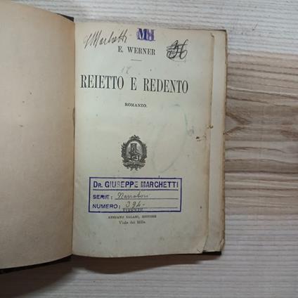 Reietto e redento - copertina