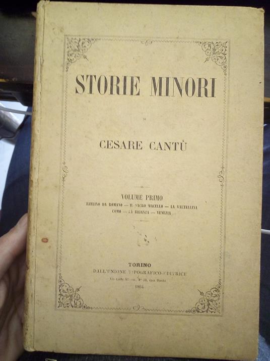 Storie minori - Cesare Cantù - copertina