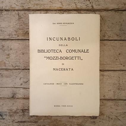 Incunaboli della Biblioteca Comunale "Mozzo-Borgetti" di Macerata - copertina