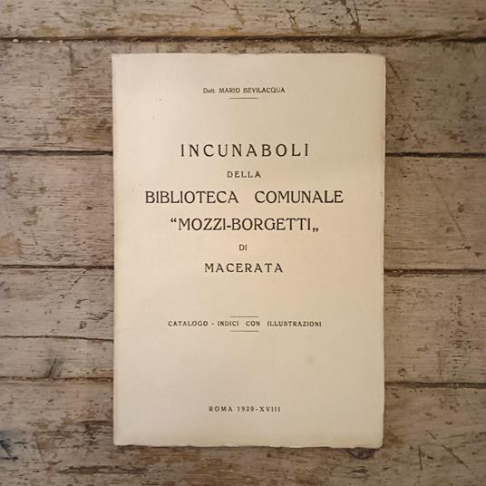 Incunaboli della Biblioteca Comunale "Mozzo-Borgetti" di Macerata - copertina