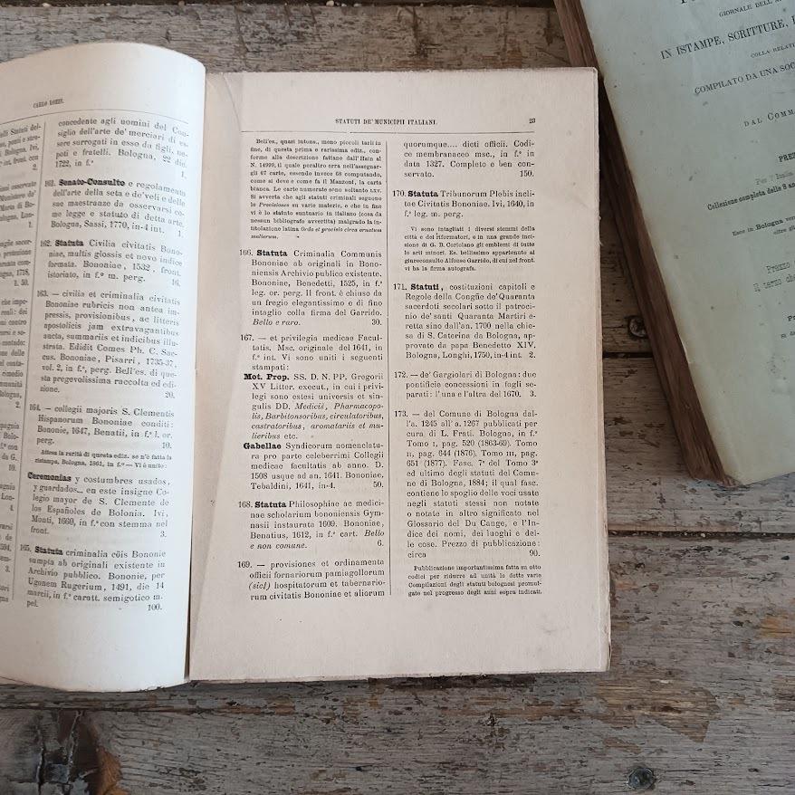 Biblioteca istorica della antica e nuova Italia - Saggio di bibliografia analitico comparato e critico (2 voll. completo)