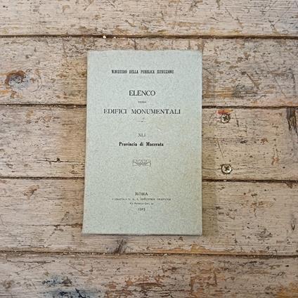Elenco degi edifici monumentali. XLI. Provincia di Macerata - copertina