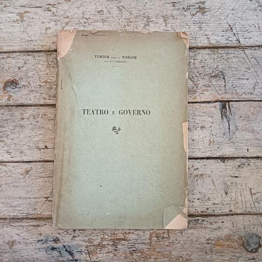 Teatro e governo - Yorick figlio di Yorick - copertina