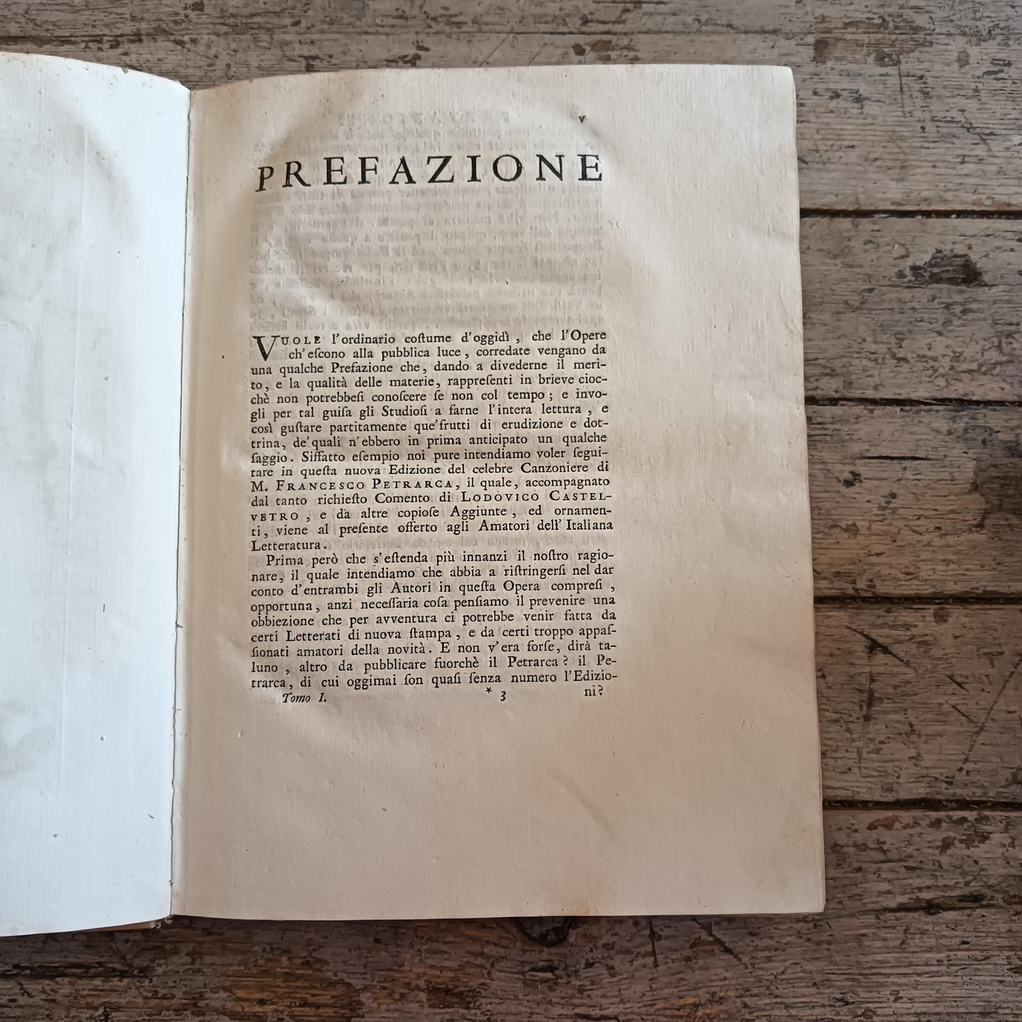 Le rime del Petrarca. Tomo primo