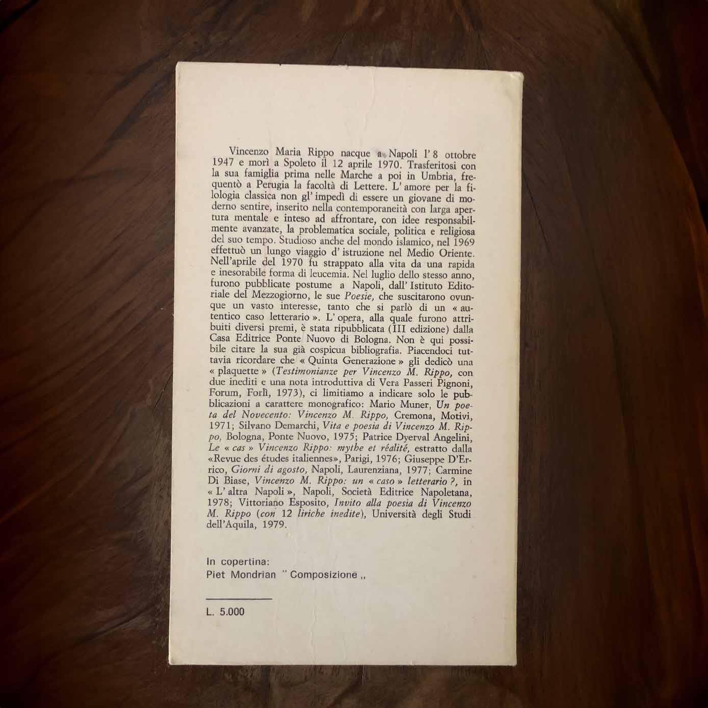 Le poesie di Vincenzo M.Rippo lettura critica (volume secondo)