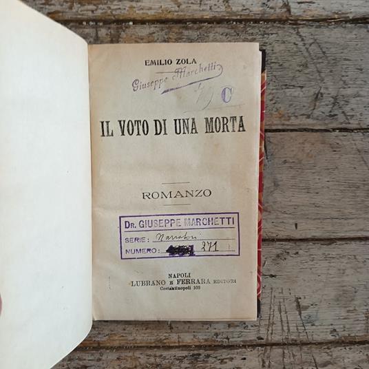 Il voto di una morta - Émile Zola - copertina