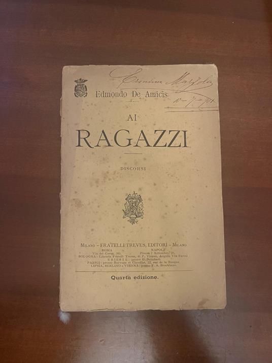 Ai ragazzi - Edmondo De Amicis - copertina