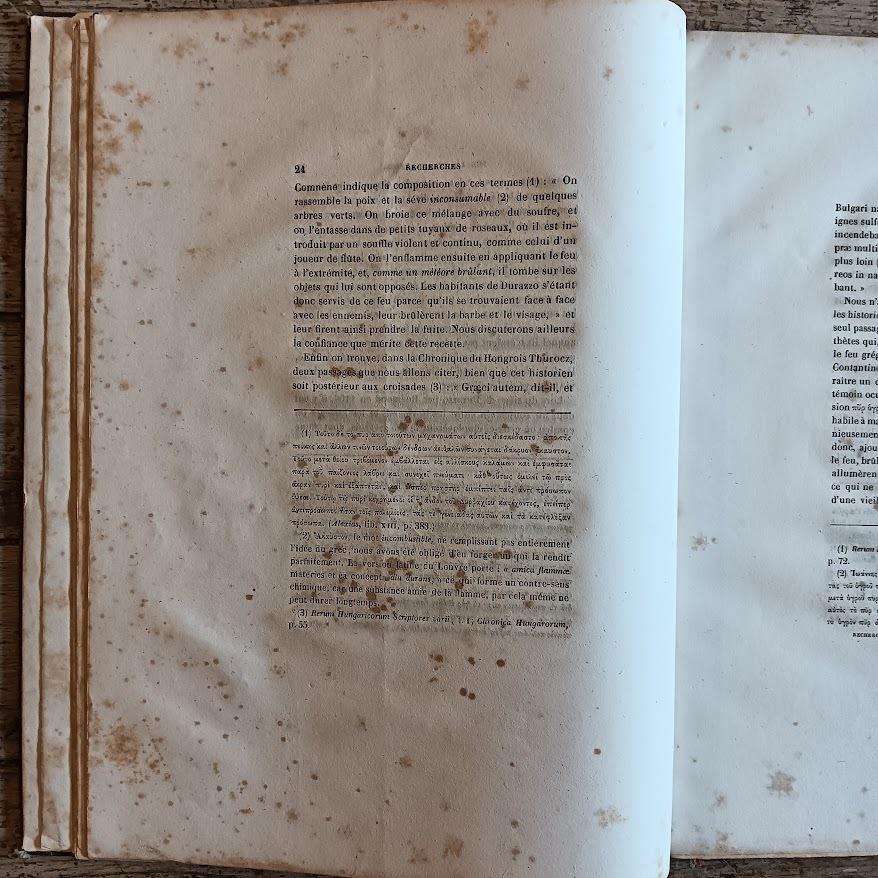 Recherches sur le feu grégeois, et sur l'introduction de la poudre à canon en Europe