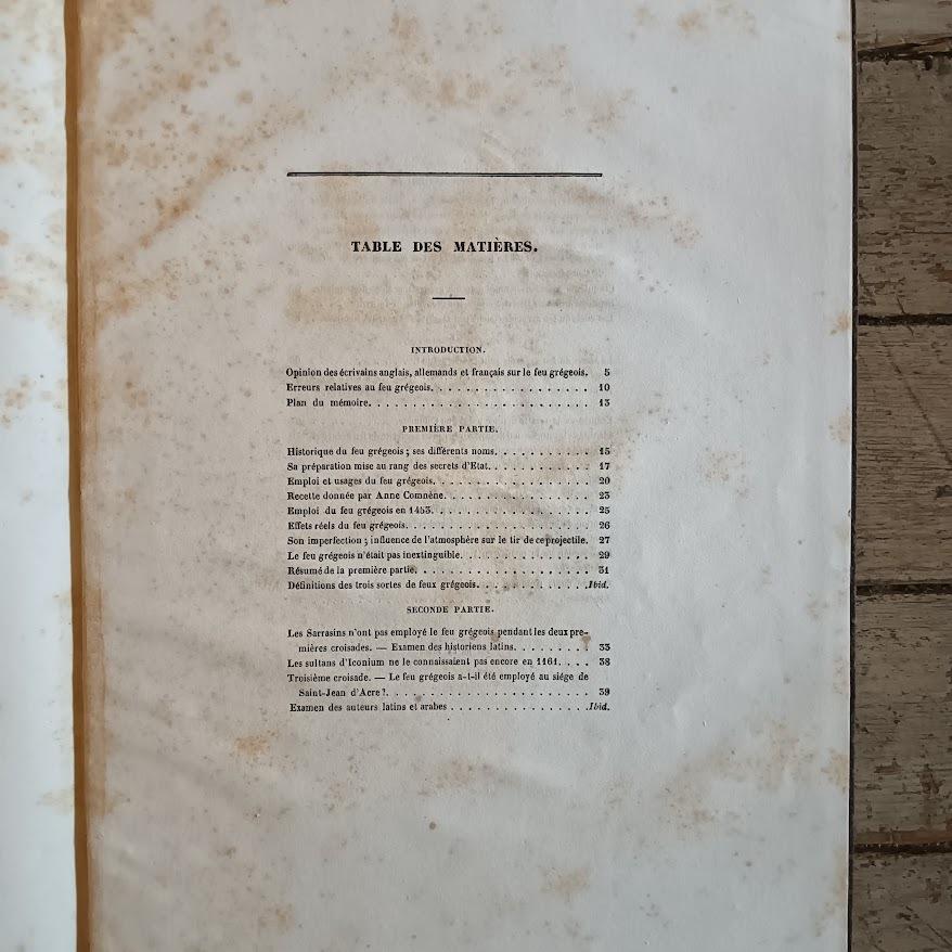 Recherches sur le feu grégeois, et sur l'introduction de la poudre à canon en Europe