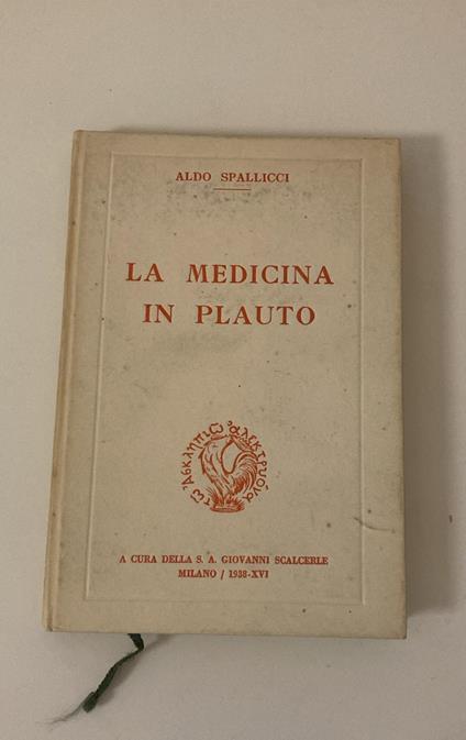 La medicina in Plauto - Aldo Spallicci - copertina
