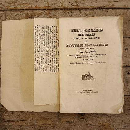 De arboribus controversis resolutionum. Liber singularis ex quibus omnes fere de hac re disceptationes facile dirimi possunt, cum additione Indice, Summariis, aliisque opportunitates auctus - copertina