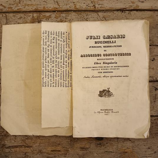 De arboribus controversis resolutionum. Liber singularis ex quibus omnes fere de hac re disceptationes facile dirimi possunt, cum additione Indice, Summariis, aliisque opportunitates auctus - copertina