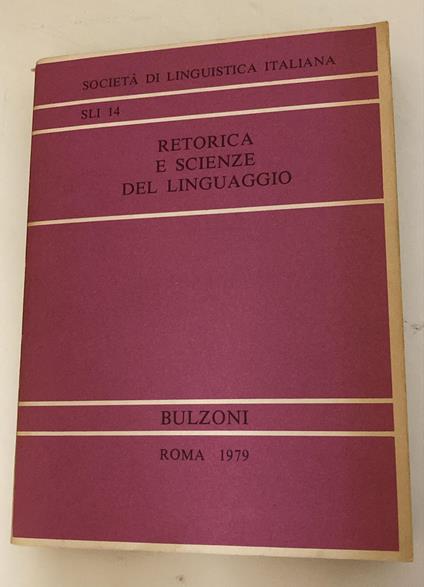 Retorica e scienze del linguaggio - copertina