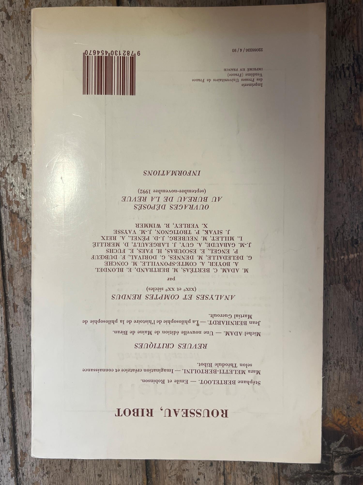 Revue philosophique de la France et de l'étranger